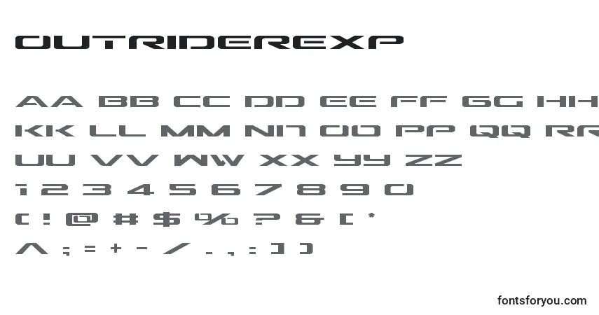 Schriftart Outriderexp – Alphabet, Zahlen, spezielle Symbole