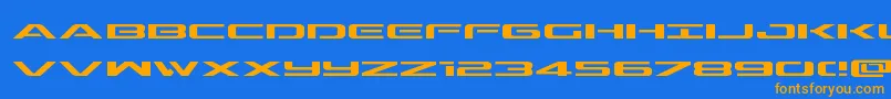 Czcionka Outriderexp – pomarańczowe czcionki na niebieskim tle