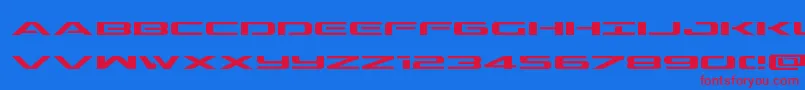 Outriderexp-Schriftart – Rote Schriften auf blauem Hintergrund