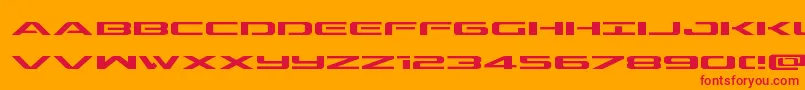 Outriderexp-Schriftart – Rote Schriften auf orangefarbenem Hintergrund