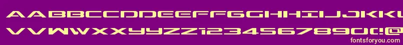 Outriderexp-fontti – keltaiset fontit violetilla taustalla