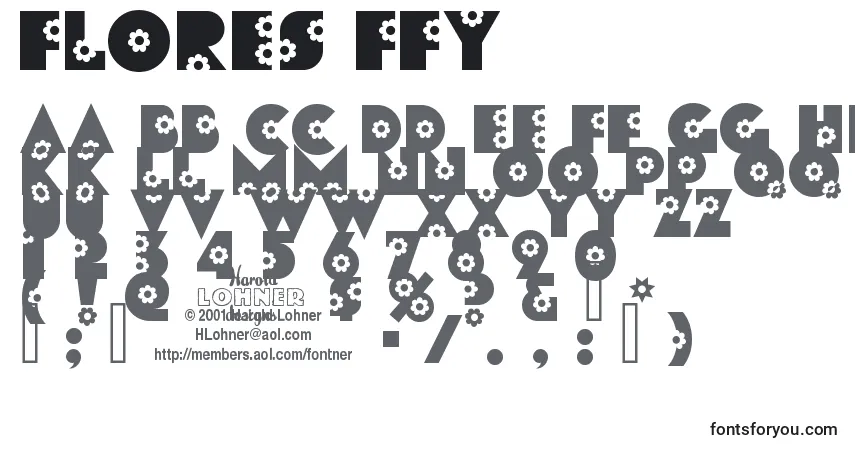Flores ffy-fontti – aakkoset, numerot, erikoismerkit