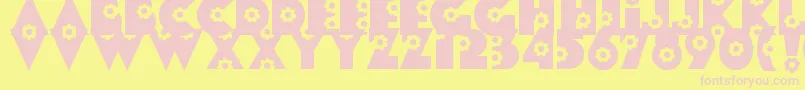 フォントFlores ffy – ピンクのフォント、黄色の背景