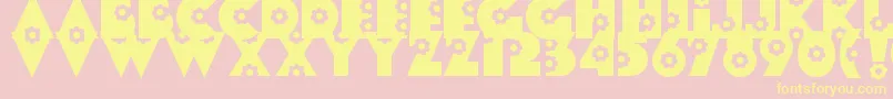 Flores ffy Font – Yellow Fonts on Pink Background