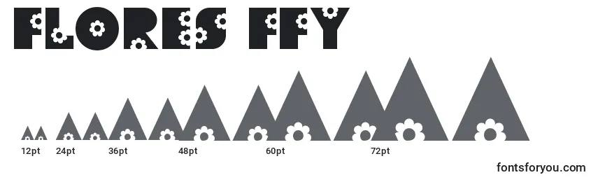 Размеры шрифта Flores ffy