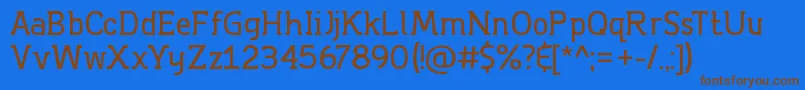 DeLuxeHang Font – Brown Fonts on Blue Background