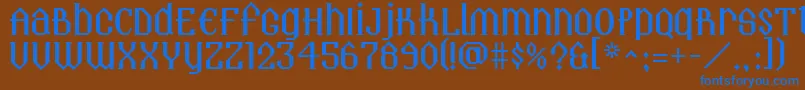 Landmark Font – Blue Fonts on Brown Background