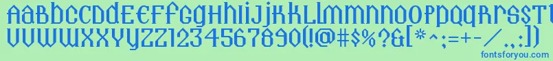 Landmark Font – Blue Fonts on Green Background