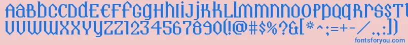 Landmark Font – Blue Fonts on Pink Background