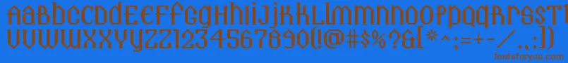 Landmark Font – Brown Fonts on Blue Background