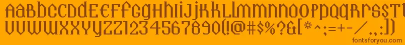 Landmark-fontti – ruskeat fontit oranssilla taustalla