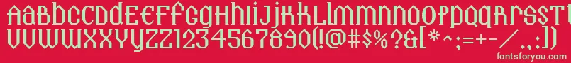 Landmark Font – Green Fonts on Red Background