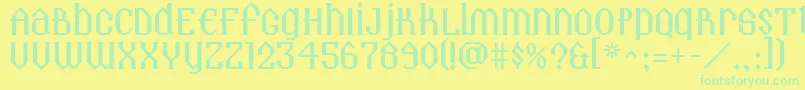 Landmark Font – Green Fonts on Yellow Background