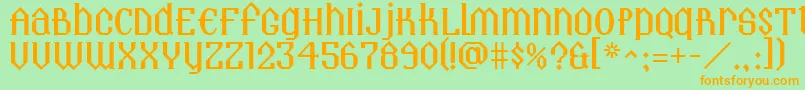 Landmark Font – Orange Fonts on Green Background