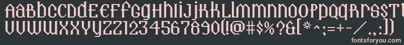 Landmark-fontti – vaaleanpunaiset fontit mustalla taustalla