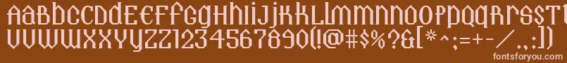 Landmark-fontti – vaaleanpunaiset fontit ruskealla taustalla