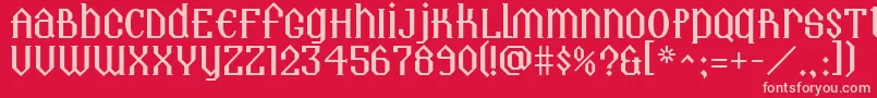 Landmark-fontti – vaaleanpunaiset fontit punaisella taustalla