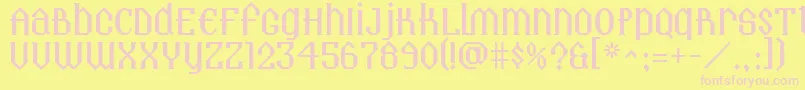 Landmark Font – Pink Fonts on Yellow Background