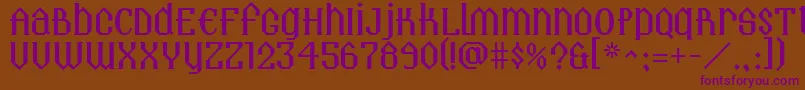 Landmark Font – Purple Fonts on Brown Background