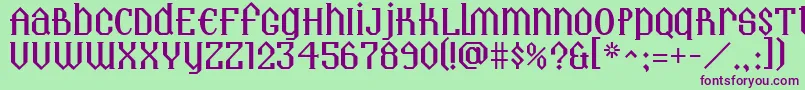 Landmark Font – Purple Fonts on Green Background