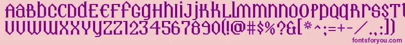 Landmark Font – Purple Fonts on Pink Background