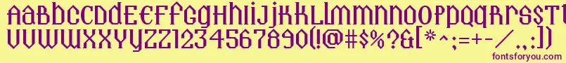 Landmark Font – Purple Fonts on Yellow Background