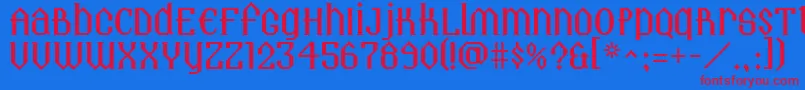 Landmark-fontti – punaiset fontit sinisellä taustalla