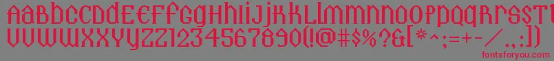 Landmark Font – Red Fonts on Gray Background