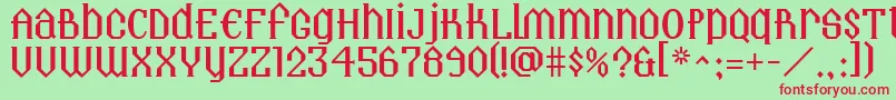 Landmark Font – Red Fonts on Green Background