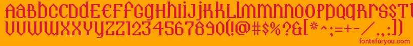 Landmark Font – Red Fonts on Orange Background