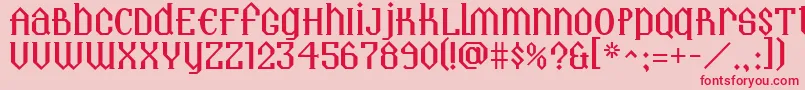Landmark Font – Red Fonts on Pink Background