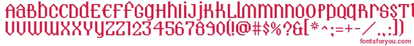 Landmark Font – Red Fonts on White Background