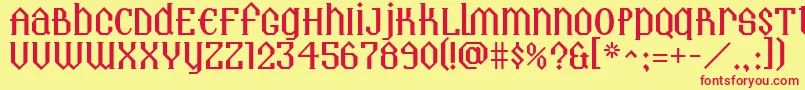 Landmark Font – Red Fonts on Yellow Background