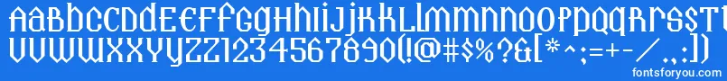 Landmark Font – White Fonts on Blue Background