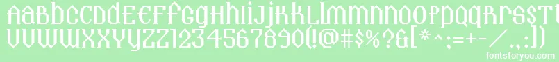 Landmark Font – White Fonts on Green Background