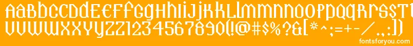 フォントLandmark – オレンジの背景に白い文字