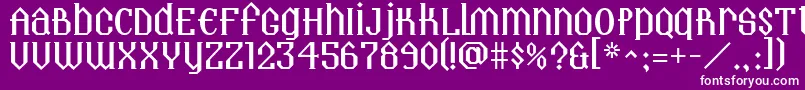 フォントLandmark – 紫の背景に白い文字