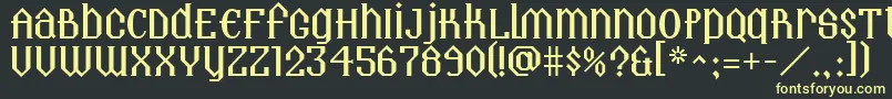 フォントLandmark – 黒い背景に黄色の文字