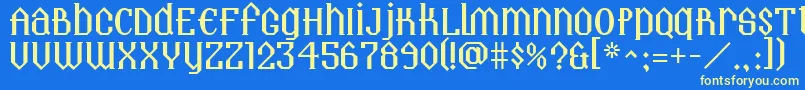 Шрифт Landmark – жёлтые шрифты на синем фоне