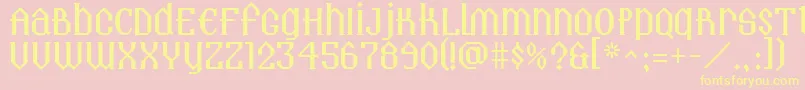 Landmark Font – Yellow Fonts on Pink Background