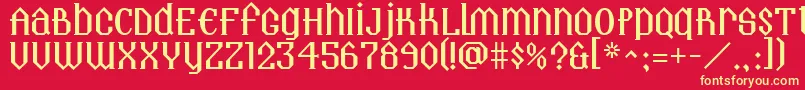 Landmark Font – Yellow Fonts on Red Background