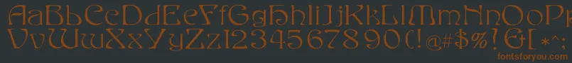 Eddafilled-fontti – ruskeat fontit mustalla taustalla