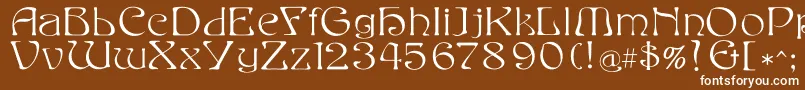 Eddafilled-fontti – valkoiset fontit ruskealla taustalla