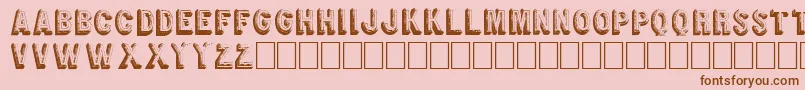 RetroSign-fontti – ruskeat fontit vaaleanpunaisella taustalla
