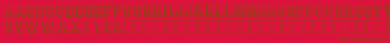 RetroSign-Schriftart – Braune Schriften auf rotem Hintergrund