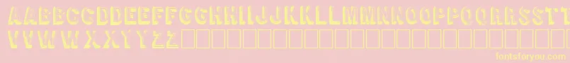 RetroSign-fontti – keltaiset fontit vaaleanpunaisella taustalla