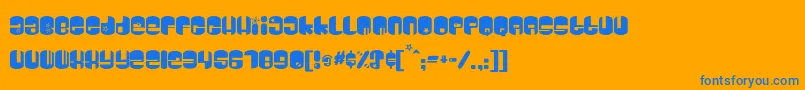 Dsgalaxyc Font – Blue Fonts on Orange Background