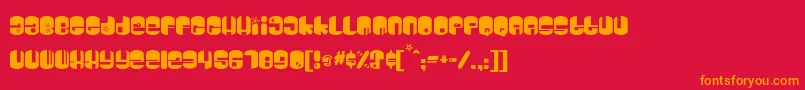 Dsgalaxyc Font – Orange Fonts on Red Background