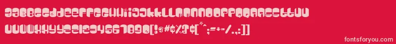 Dsgalaxyc Font – Pink Fonts on Red Background