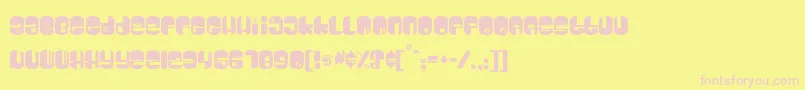Dsgalaxyc Font – Pink Fonts on Yellow Background